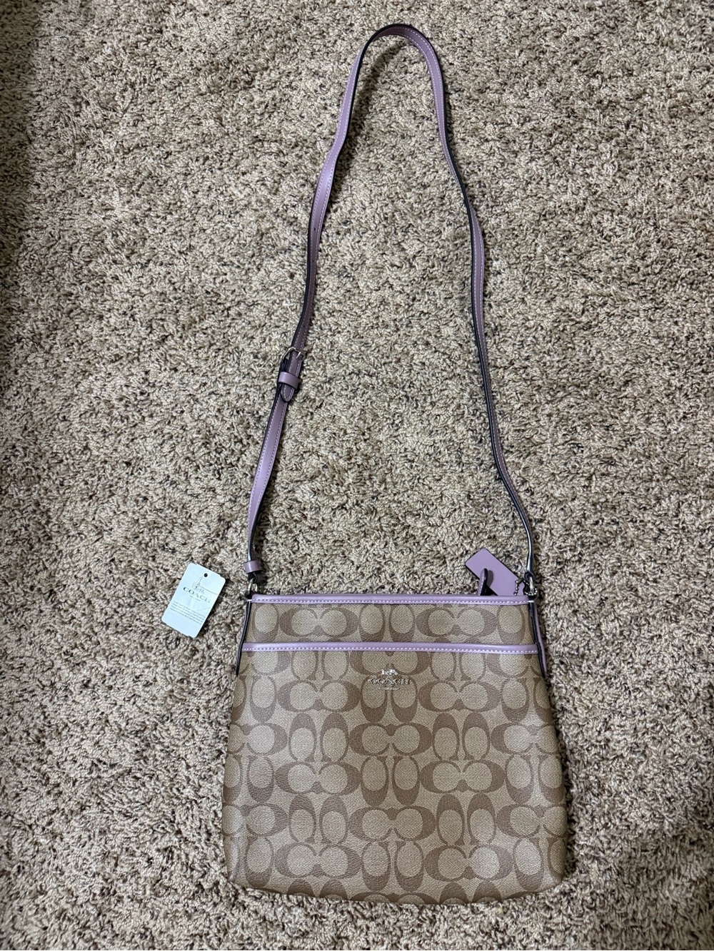 Coach Tan/Jasmine  File Crossbody